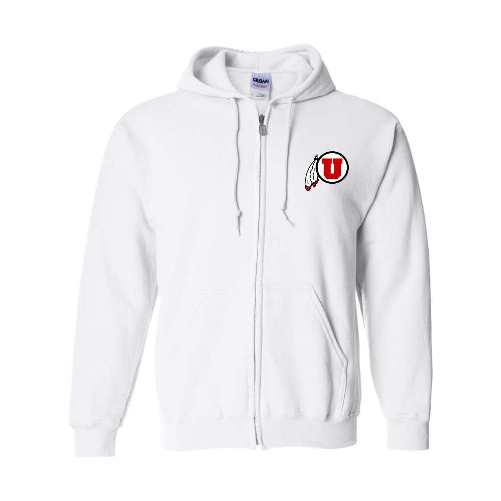 Men's  Utah Utes Gildan  Heavy Blend Full Zip Hooded Sweatshirt