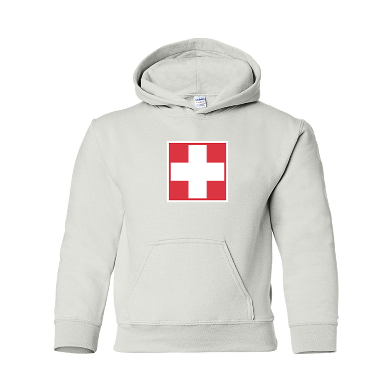 Youth Switzerland National Football Soccer Team  Gildan Heavy Blend  Hooded Sweatshirt