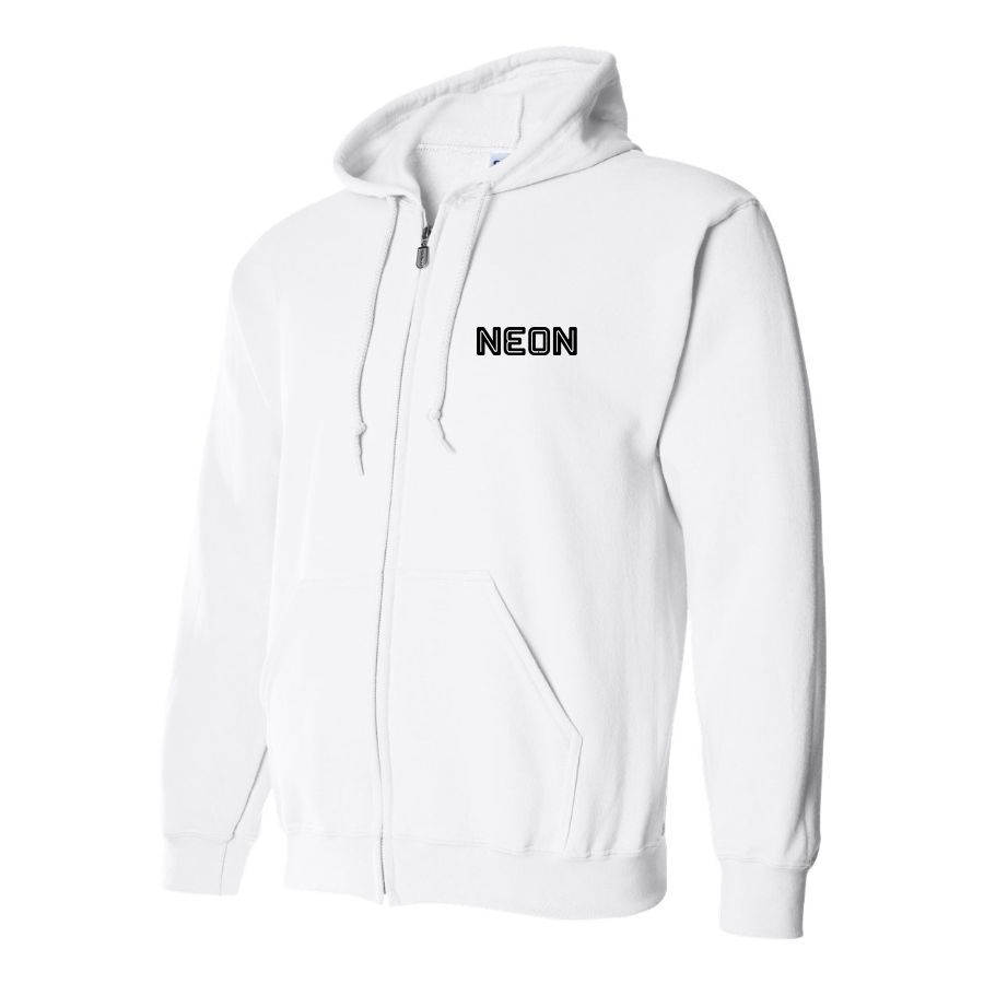 Men's Neon Logo Zipper Hoodie