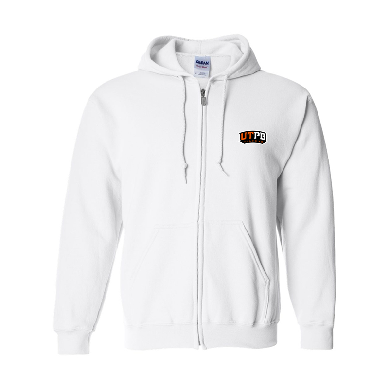 Men's UTPB Falcons Gildan  Heavy Blend Full Zip Hooded Sweatshirt
