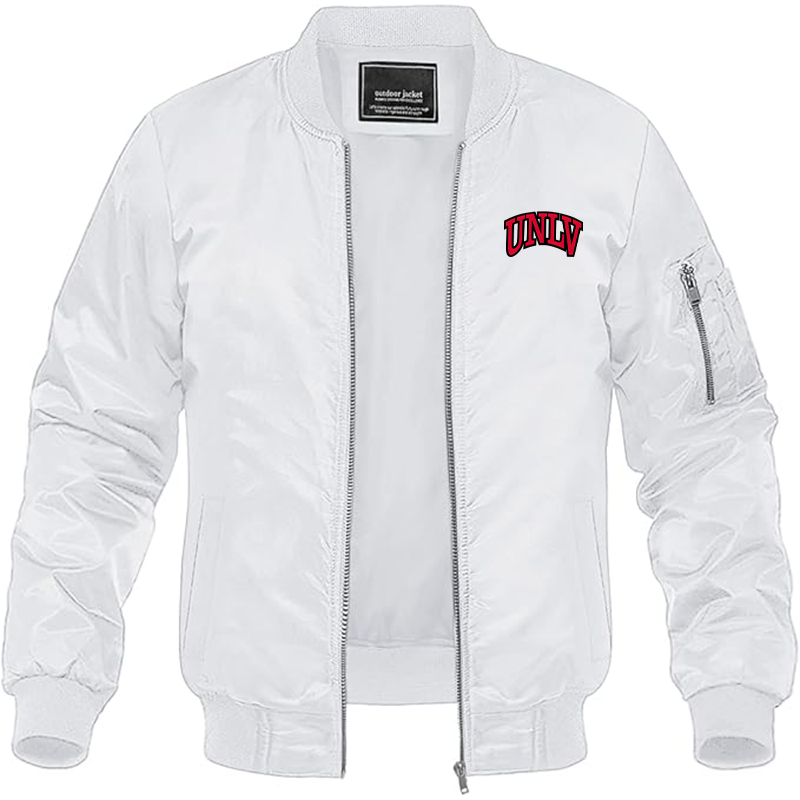 Men's UNLV Rebels Lightweight Bomber Jacket Windbreaker Softshell Varsity Jacket Coat