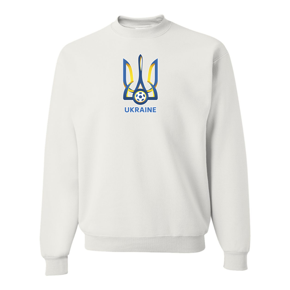 Men's Ukraine National Football Soccer Team  JERZEES NuBlend Crewneck Sweatshirt