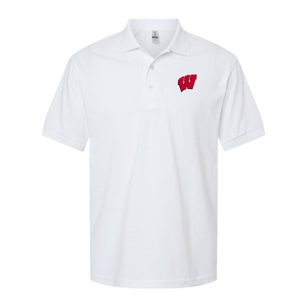 Men's Wisconsin Badgers Gildan Dry Blend Jersey Polo
