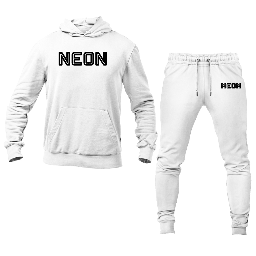 Men's Neon Logo Hoodie Joggers Set