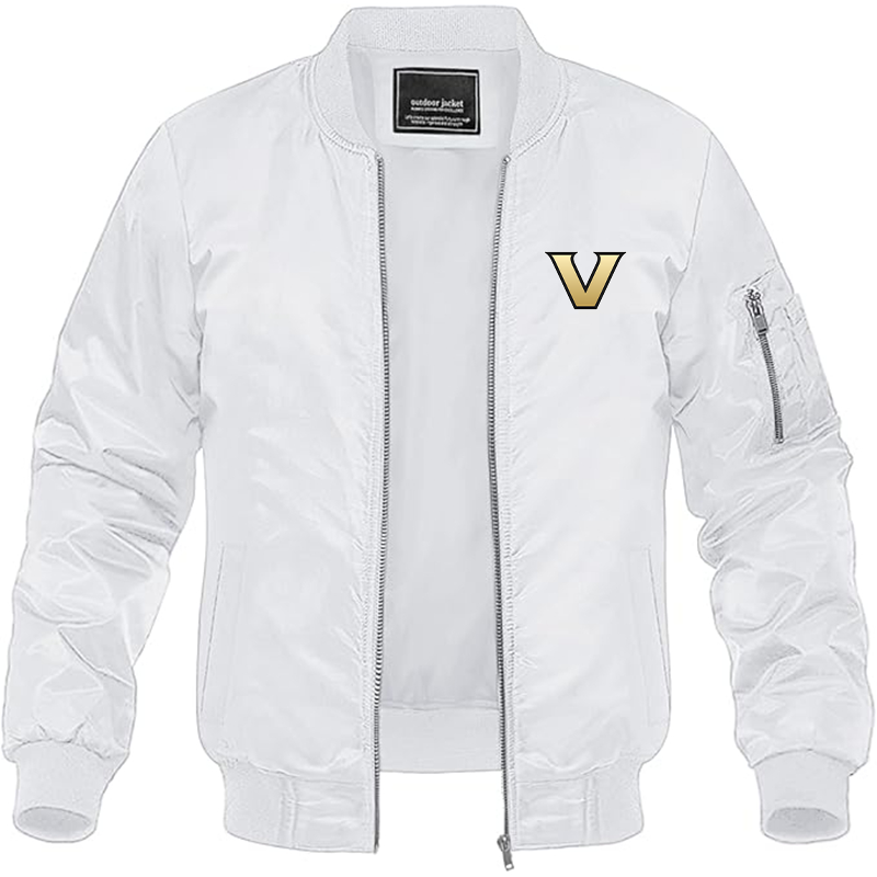 Men's Vanderbilt Commodores Lightweight Bomber Jacket Windbreaker Softshell Varsity Jacket Coat