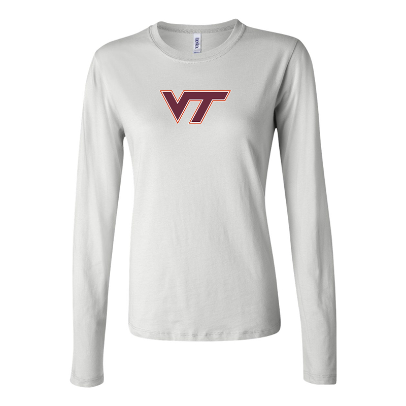 BELLA CANVAS Women’s Virginia Tech Hokies Jersey Long Sleeve Tee