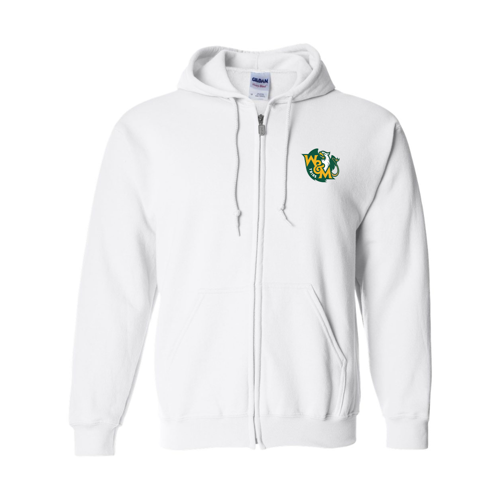 Men's William and Mary Tribe Gildan  Heavy Blend Full Zip Hooded Sweatshirt