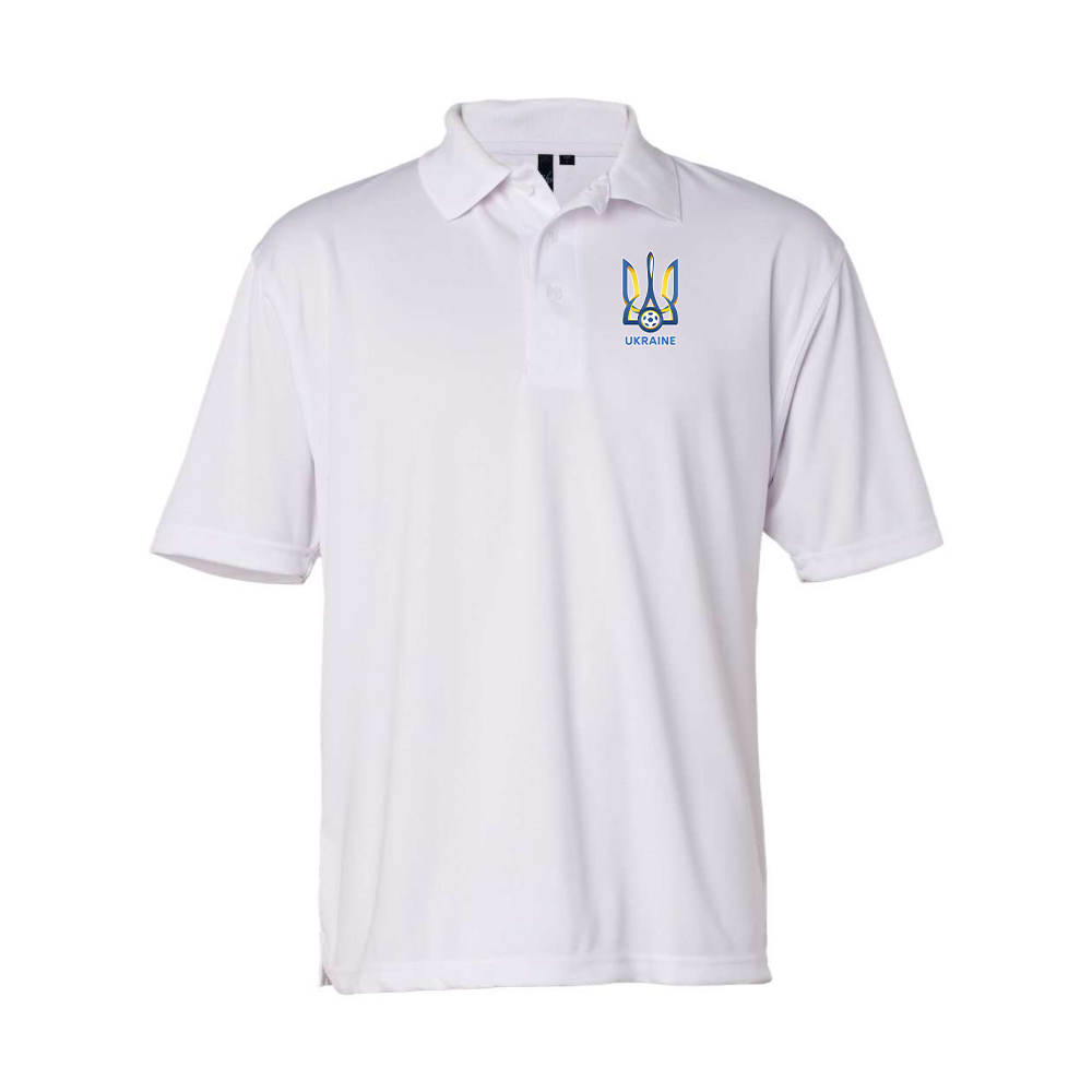 Men's Ukraine National Football Soccer Team Sierra Pacific Moisture Free Mesh Polo