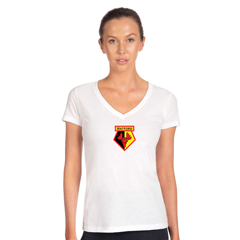 Women's  Watford Soccer  Next Level V-Neck T-Shirt