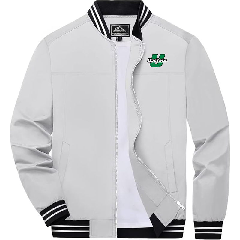 Men's  USC Upstate Spartans Zip-Up Bomber Jacket Ribbed Collar and Cuffs Outerwear