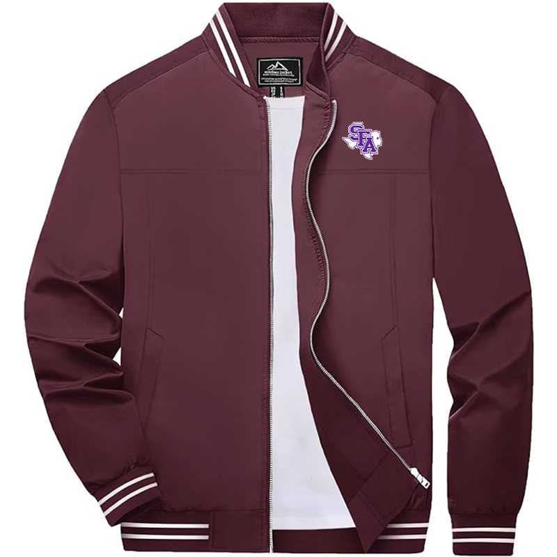 Men's  Stephen F. Austin Lumberjacks  Zip-Up Bomber Jacket  Ribbed Collar and Cuffs Outerwear