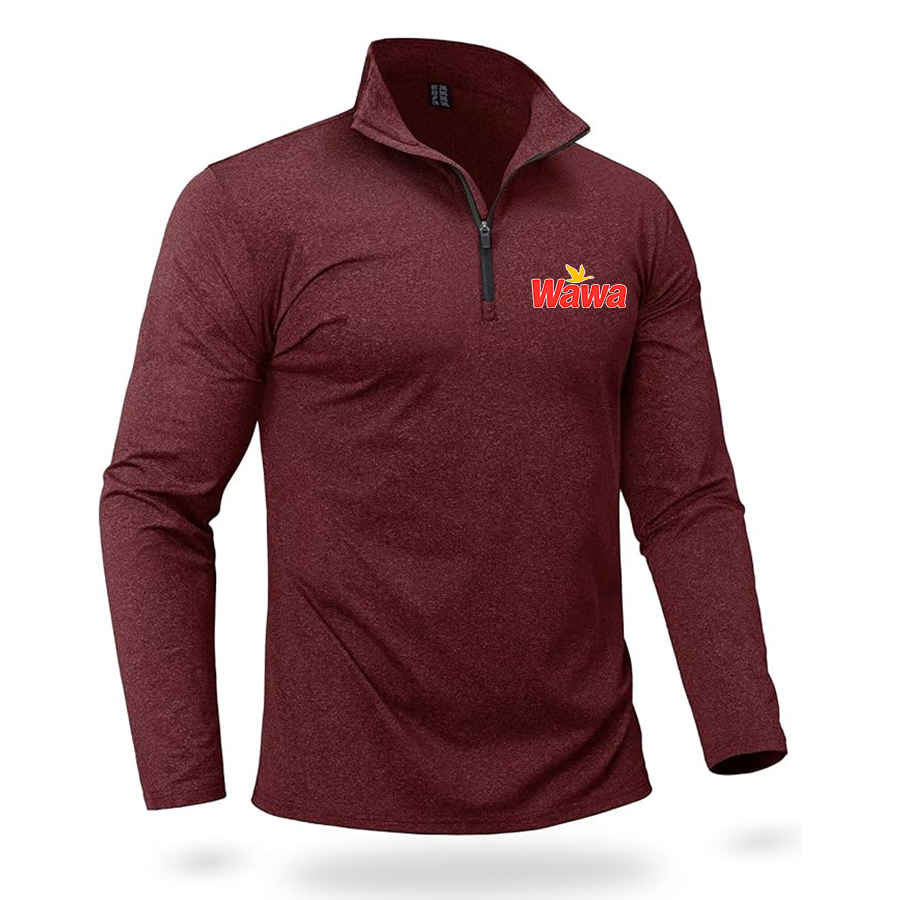 Men's Wawa Gas Station Boladeci Men_s Quarter Zip Pullover Premium Fleece Lined Heather Long Sleeve Golf Shirts Midweight 1_4 Half Zip Sweatshirts