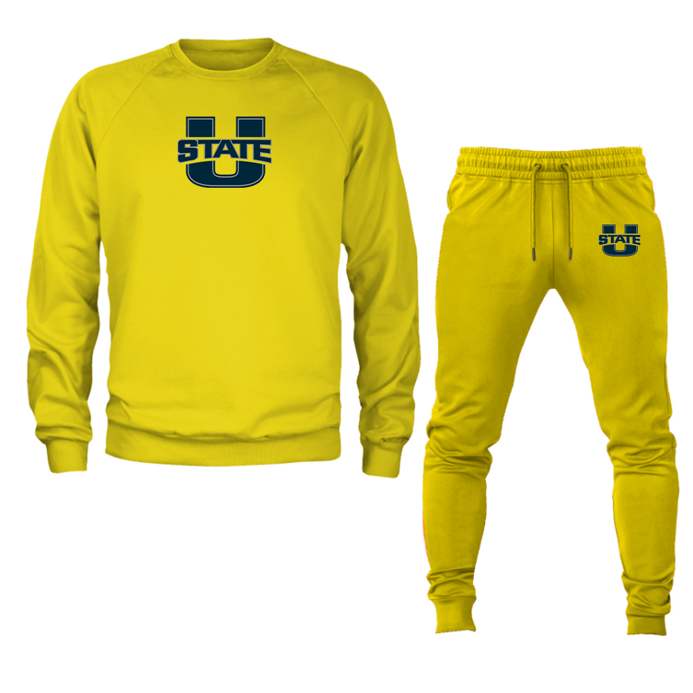 Men's Utah State Aggies Crewneck Sweatshirt Joggers Suit
