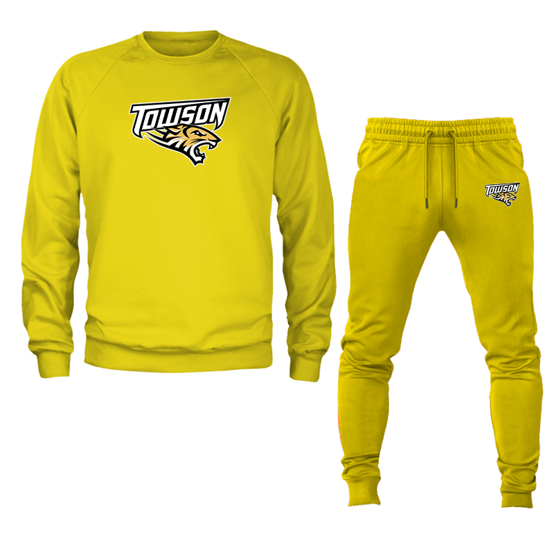 Men's Towson Tigers Crewneck Sweatshirt Joggers Suit