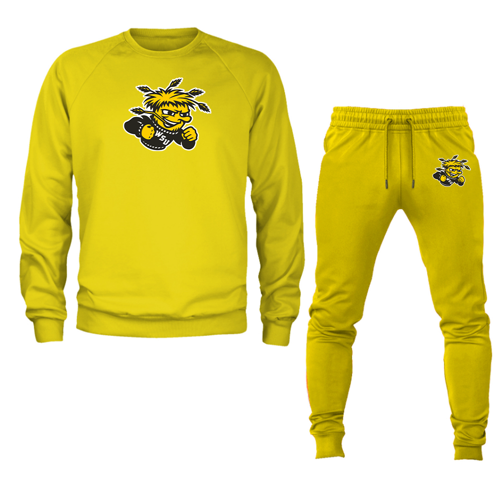 Men's Wichita State Shockers  Crewneck Sweatshirt Joggers Suit