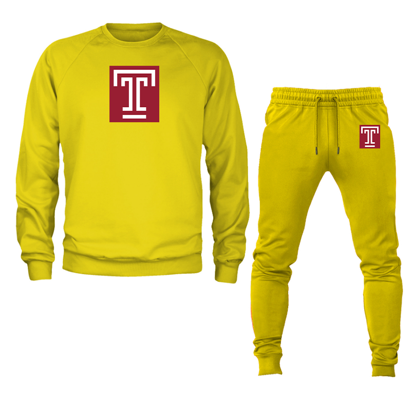 Men's Temple Owls Crewneck Sweatshirt Joggers Suit