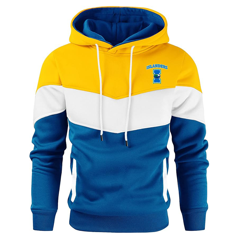 Men's  Texas AM CC Islanders  Gesean  Novelty Color Block Pullover Fleece Hoodie Long Sleeve Casual