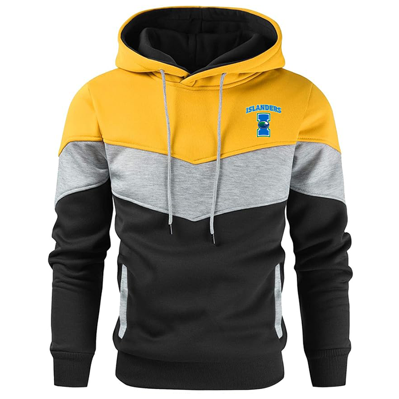 Men's  Texas AM CC Islanders  Gesean  Novelty Color Block Pullover Fleece Hoodie Long Sleeve Casual