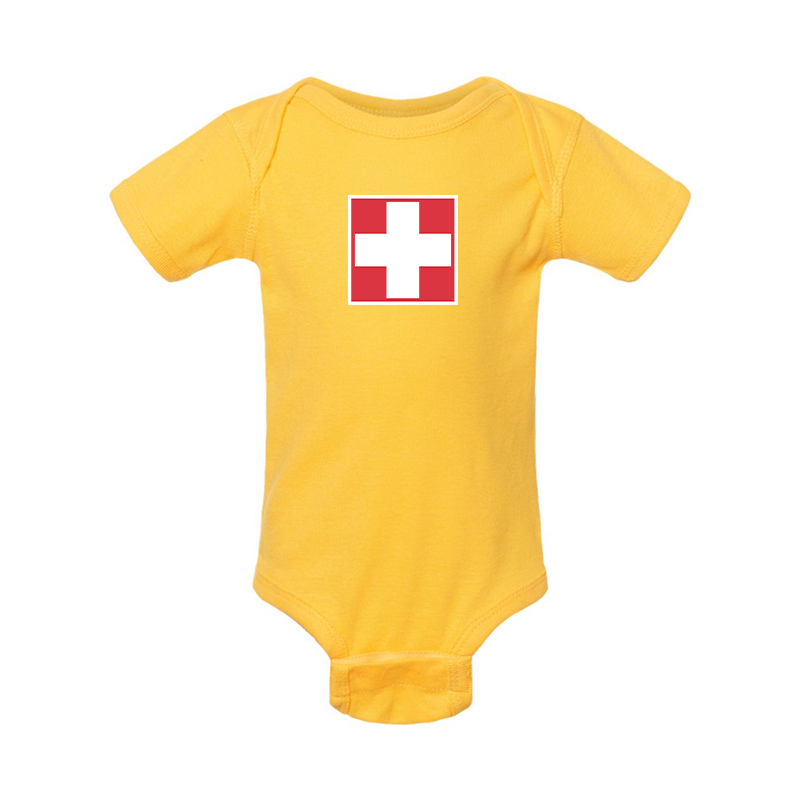 Switzerland National Football Soccer Team Rabbit Skins Infant Baby Rib Bodysuit