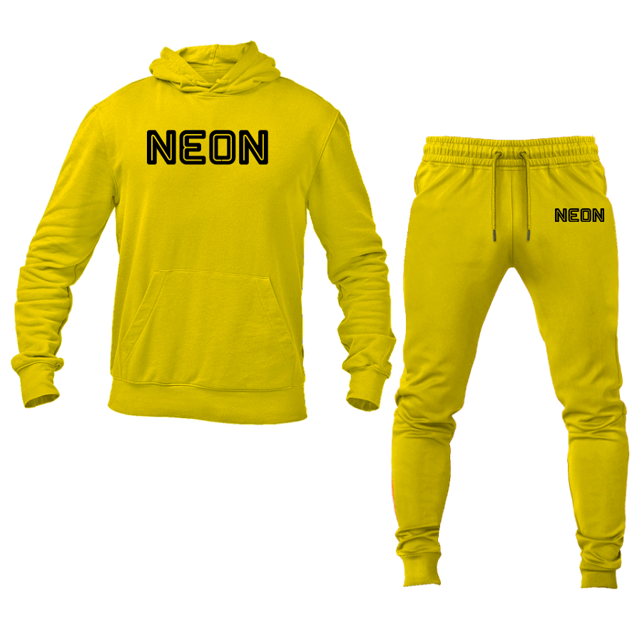 Men's Neon Logo Hoodie Joggers Set