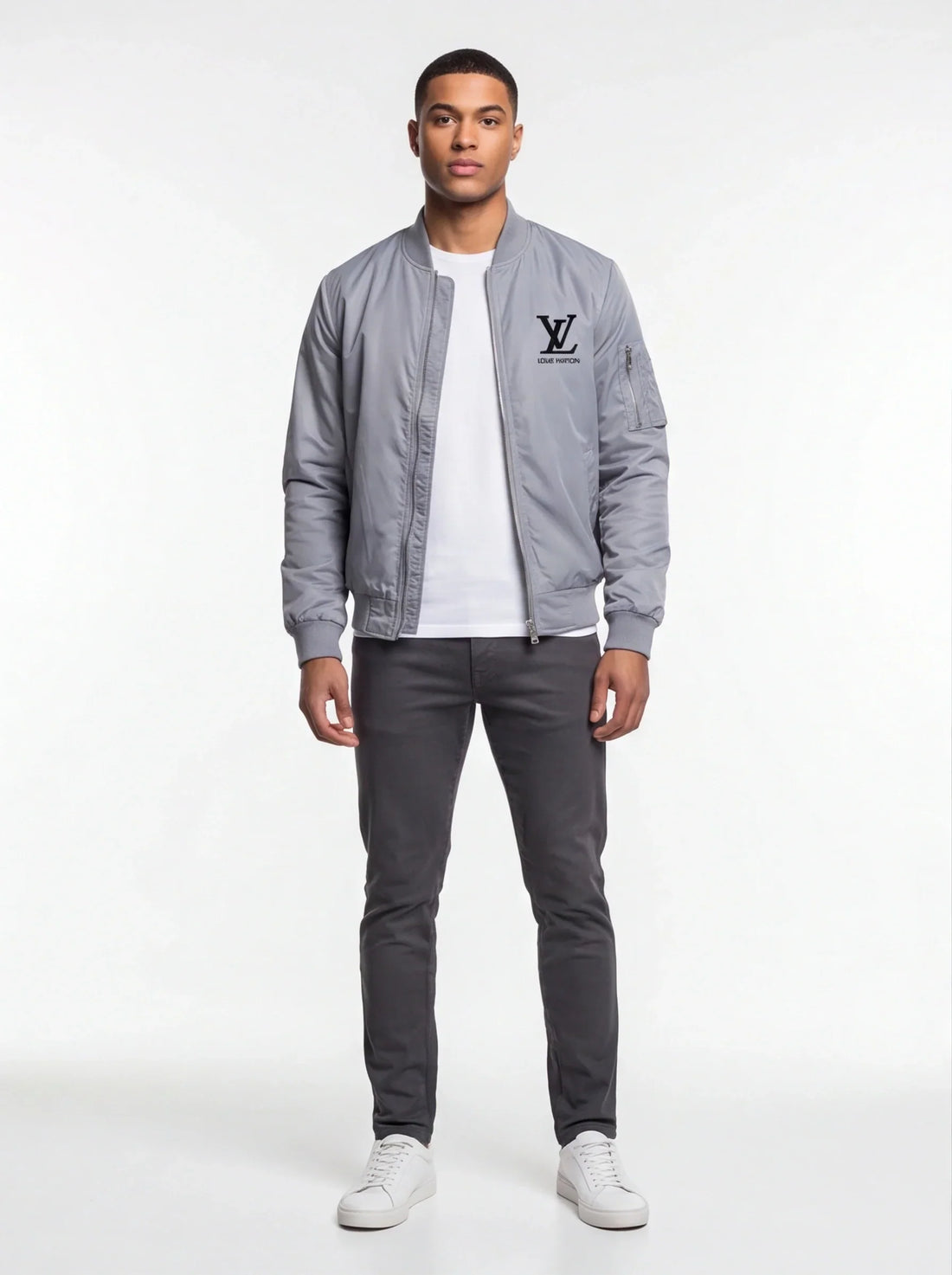Men's Louis Vuitton Lightweight Bomber Jacket Windbreaker Softshell Varsity Jacket Coat