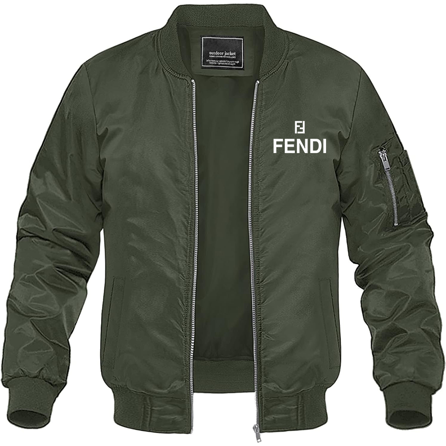 Men's Fendi Lightweight Bomber Jacket Windbreaker Softshell Varsity Jacket Coat