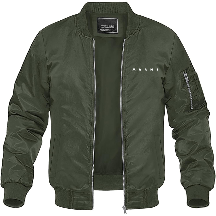 Men's Marni Lightweight Bomber Jacket Windbreaker Softshell Varsity Jacket Coat