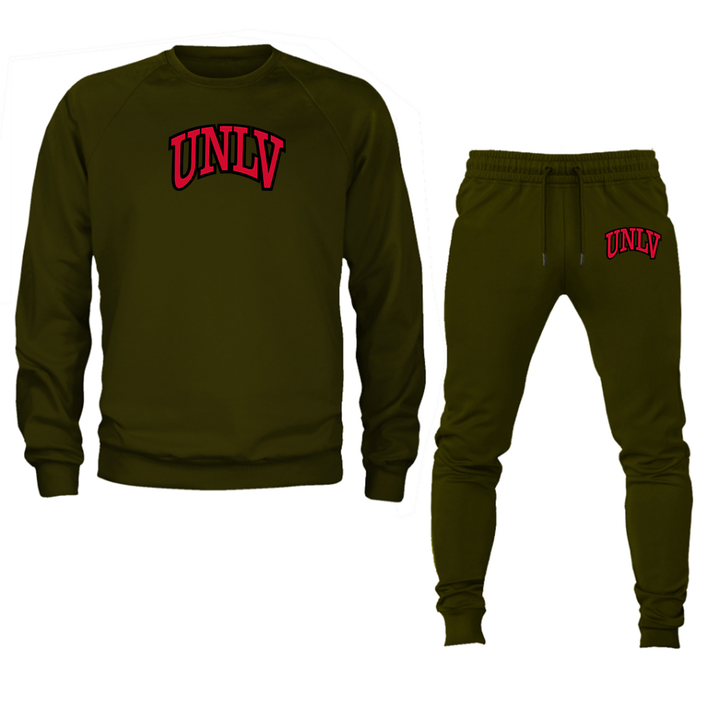 Men's UNLV Rebels Crewneck Sweatshirt Joggers Suit