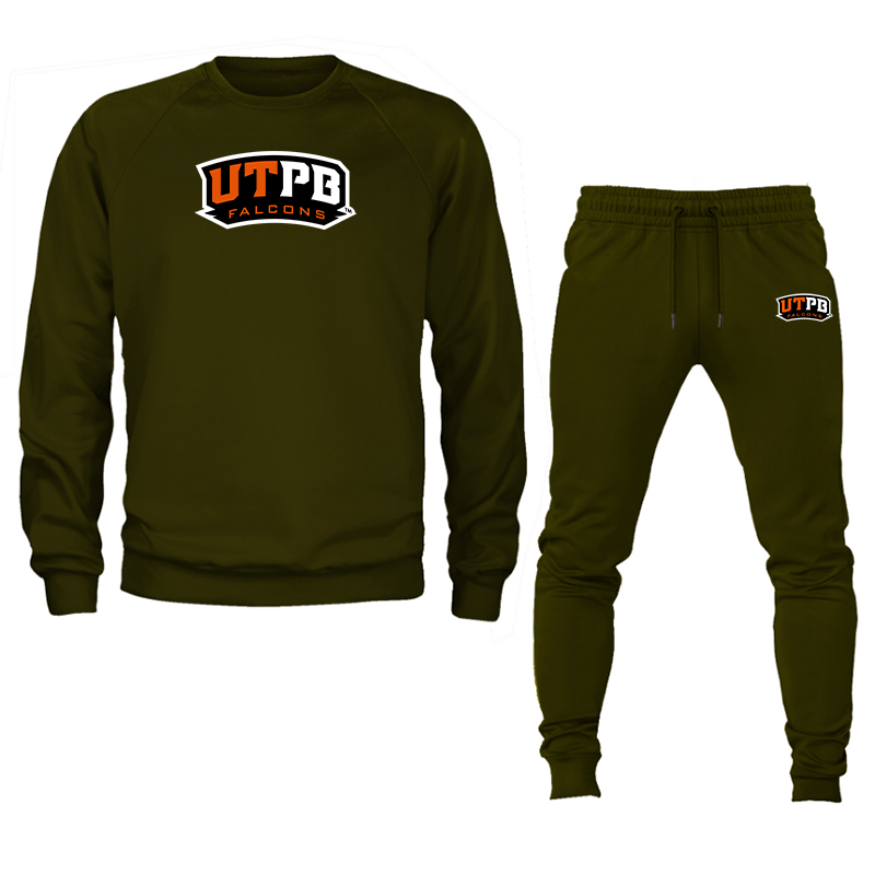Men's  UTPB Falcons Crewneck Sweatshirt Joggers Suit