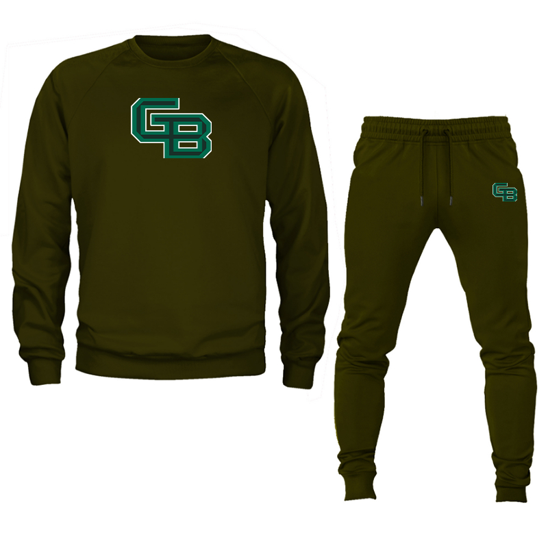 Men's Wisconsin Green Bay Phoenix Crewneck Sweatshirt Joggers Suit