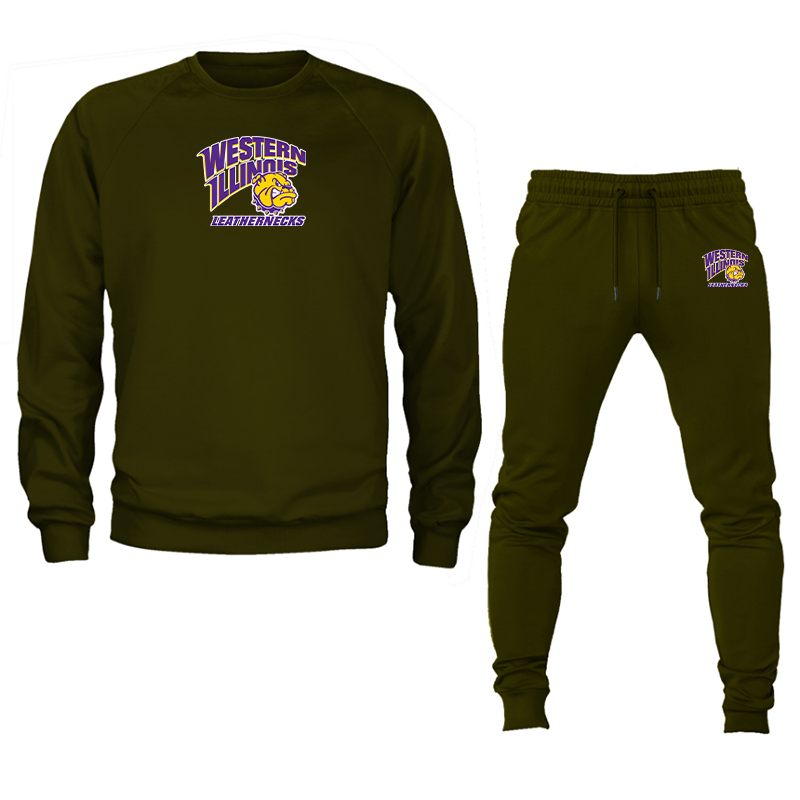 Men's Western Illinois Leathernecks Crewneck Sweatshirt Joggers Suit