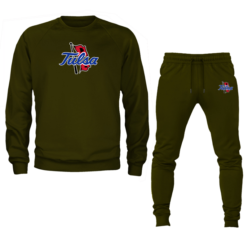 Men's Tulsa Golden Hurricane Crewneck Sweatshirt Joggers Suit