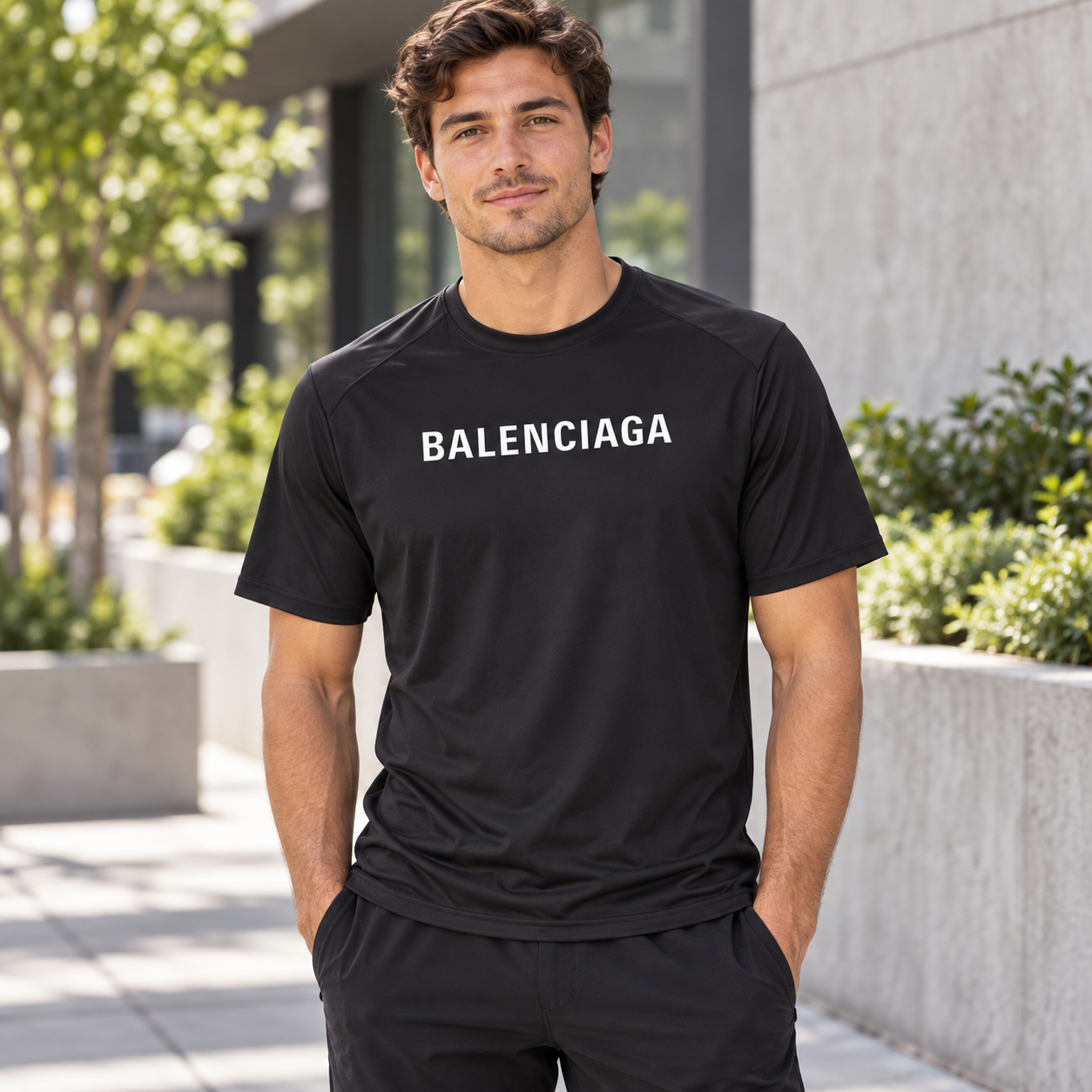 Men's Balenciaga Performance T-Shirt black lifestyle view