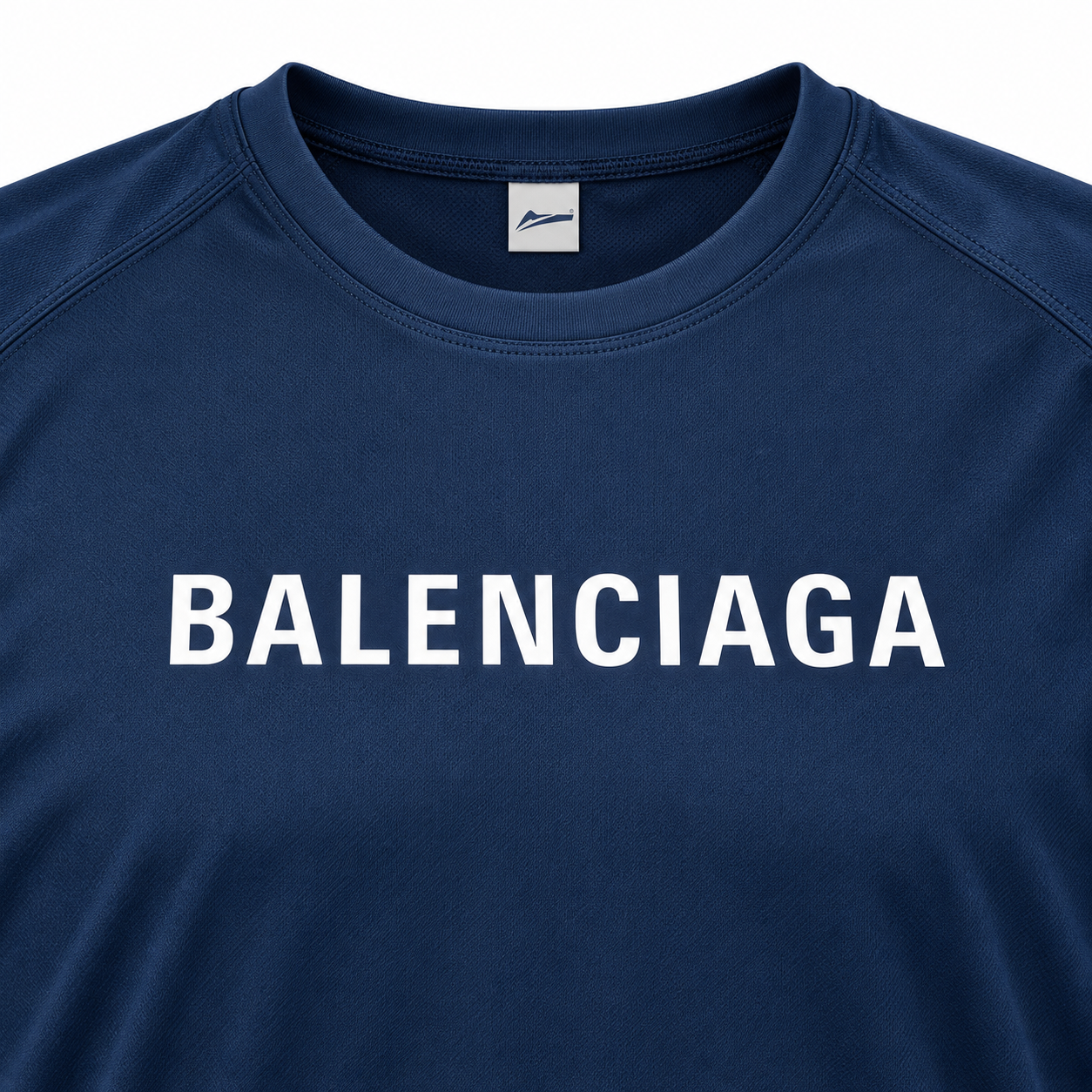 Men's Balenciaga Performance T-Shirt navy print detail