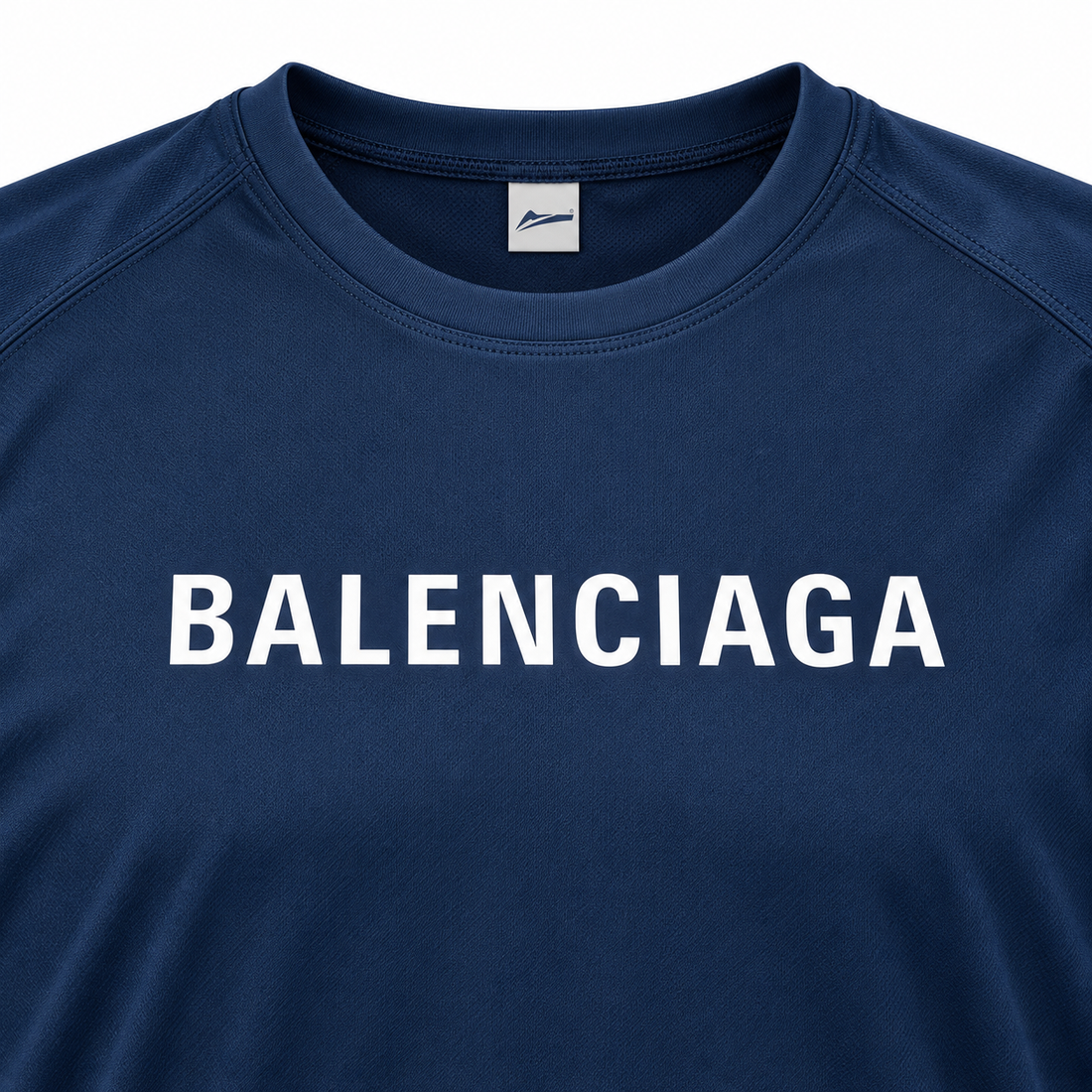Men's Balenciaga Performance T-Shirt navy print detail