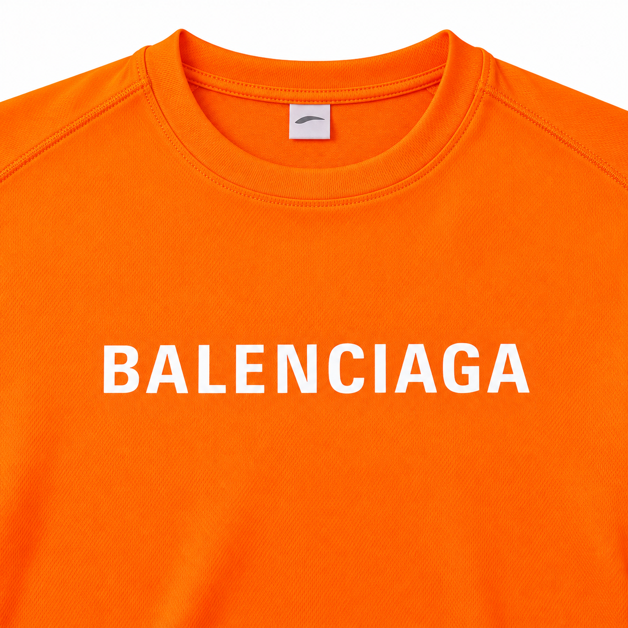 Men's Balenciaga Performance T-Shirt orange print detail