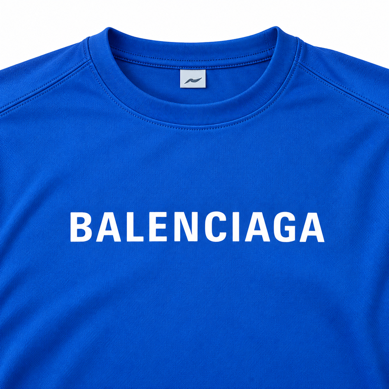 Men's Balenciaga Performance T-Shirt royal blue print detail