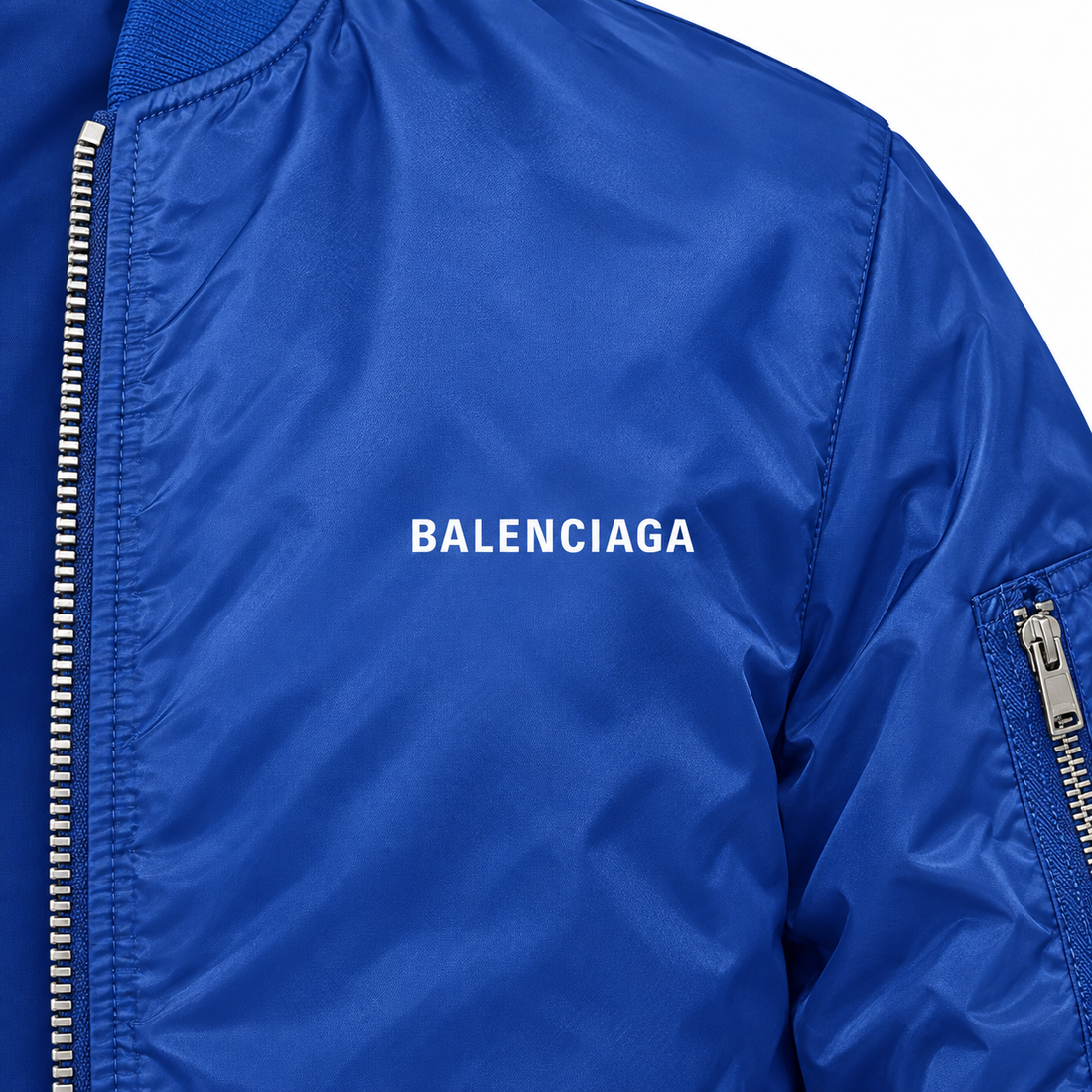 Men's Balenciaga Lightweight Bomber Jacket | Color: Royal Blue | Image 3