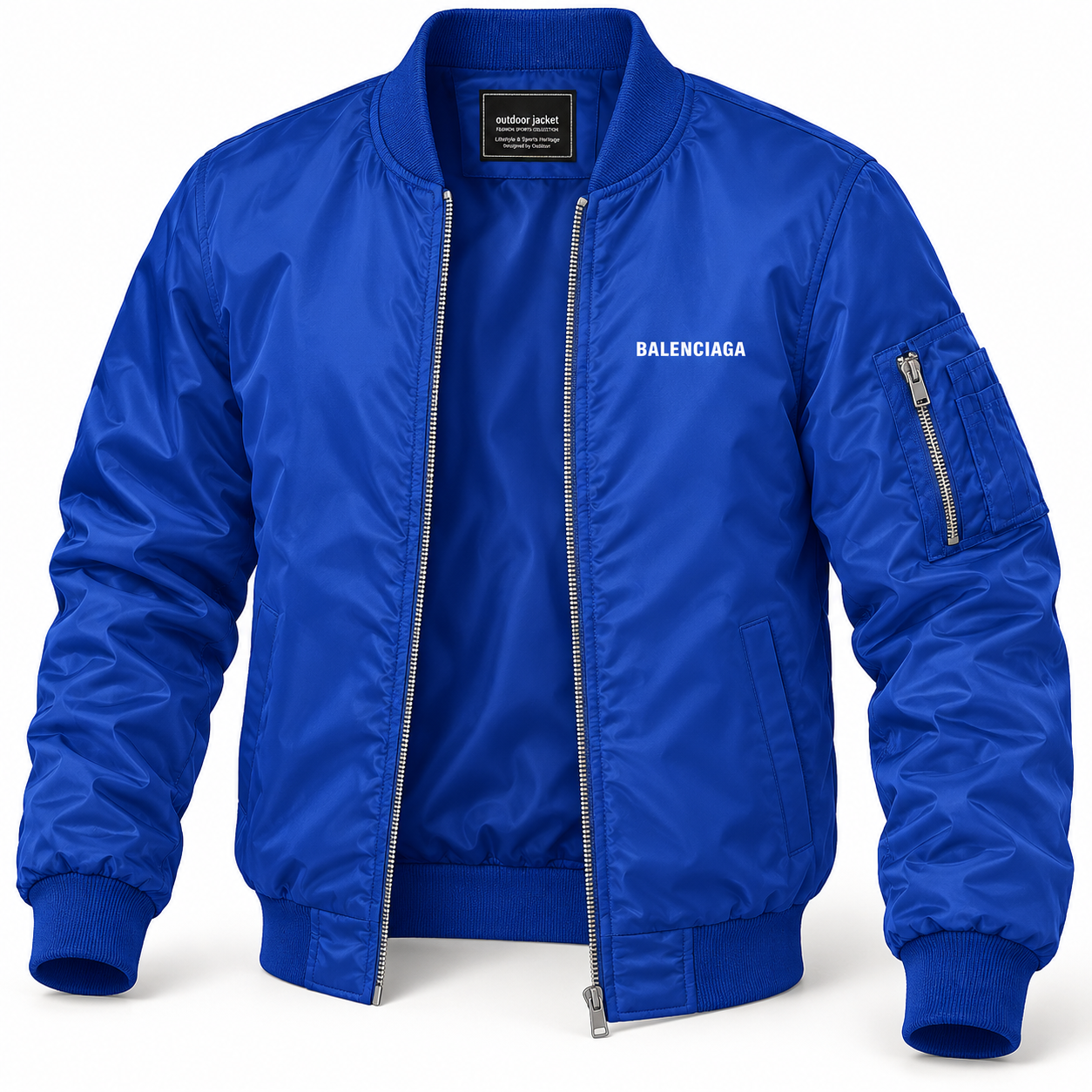 Men's Balenciaga Lightweight Bomber Jacket | Color: Royal Blue | Image 5