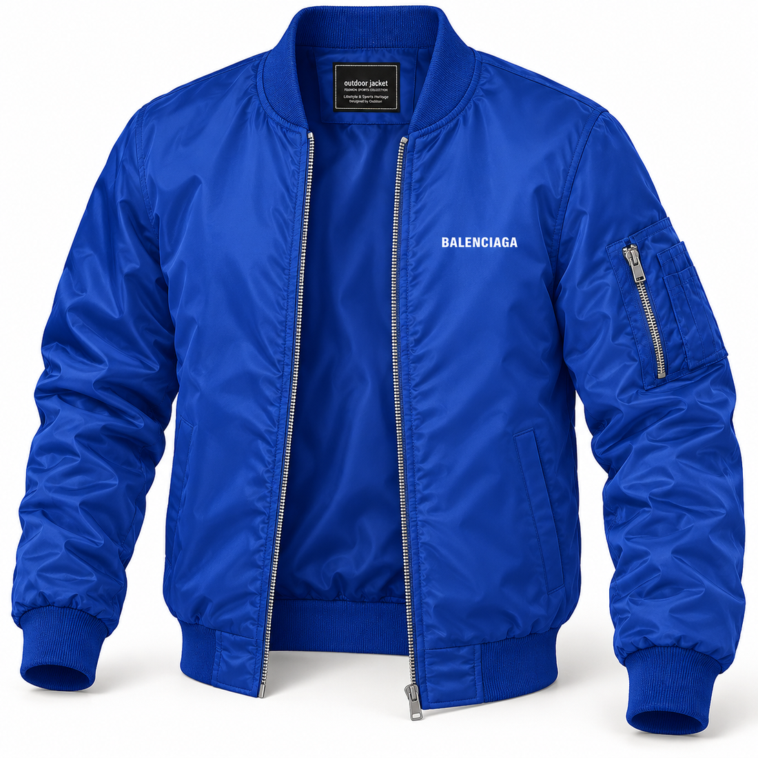 Men's Balenciaga Lightweight Bomber Jacket | Color: Royal Blue | Image 5