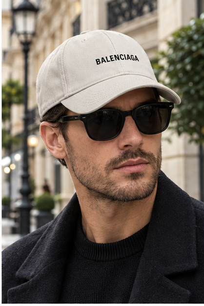 Balenciaga Dad Baseball Cap Hat | Color: Beige | Image 3