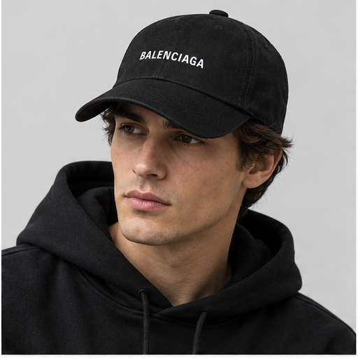 Balenciaga Dad Baseball Cap Hat | Color: Black | Image 2