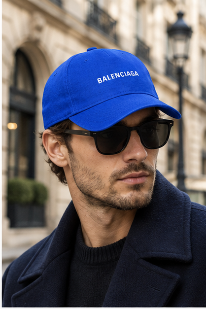 Balenciaga Dad Baseball Cap Hat | Color: Blue | Image 3