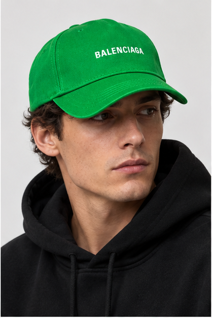 Balenciaga Dad Baseball Cap Hat | Color: Kelly Green | Image 2