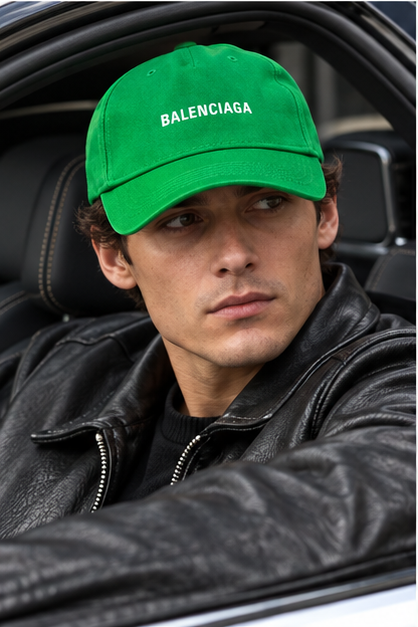 Balenciaga Dad Baseball Cap Hat | Color: Kelly Green | Image 4