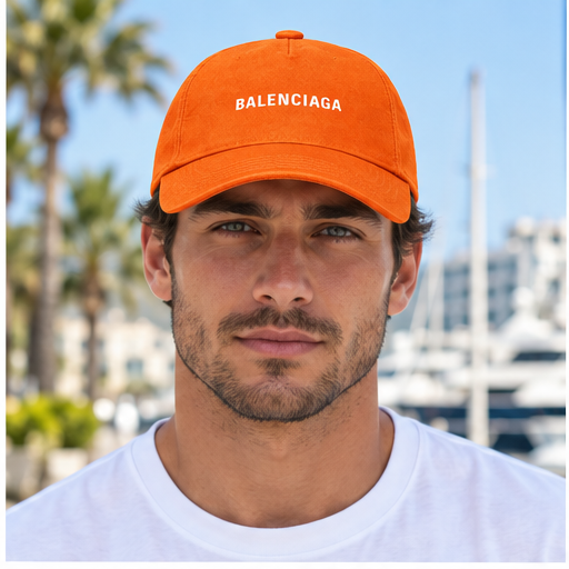 Balenciaga Dad Baseball Cap Hat | Color: Orange | Image 2