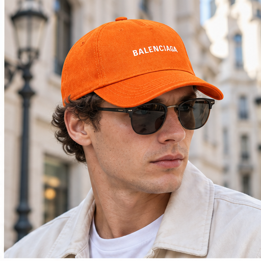 Balenciaga Dad Baseball Cap Hat | Color: Orange | Image 3