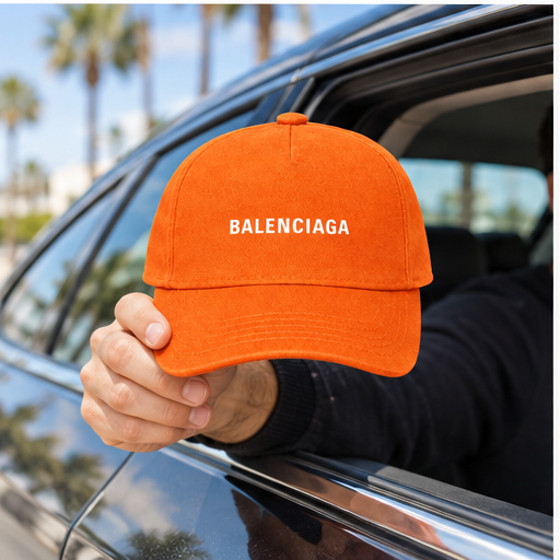 Balenciaga Dad Baseball Cap Hat | Color: Orange | Image 4