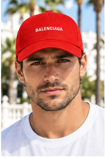 Balenciaga Dad Baseball Cap Hat | Color: Red | Image 2