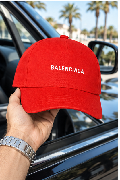 Balenciaga Dad Baseball Cap Hat | Color: Red | Image 4